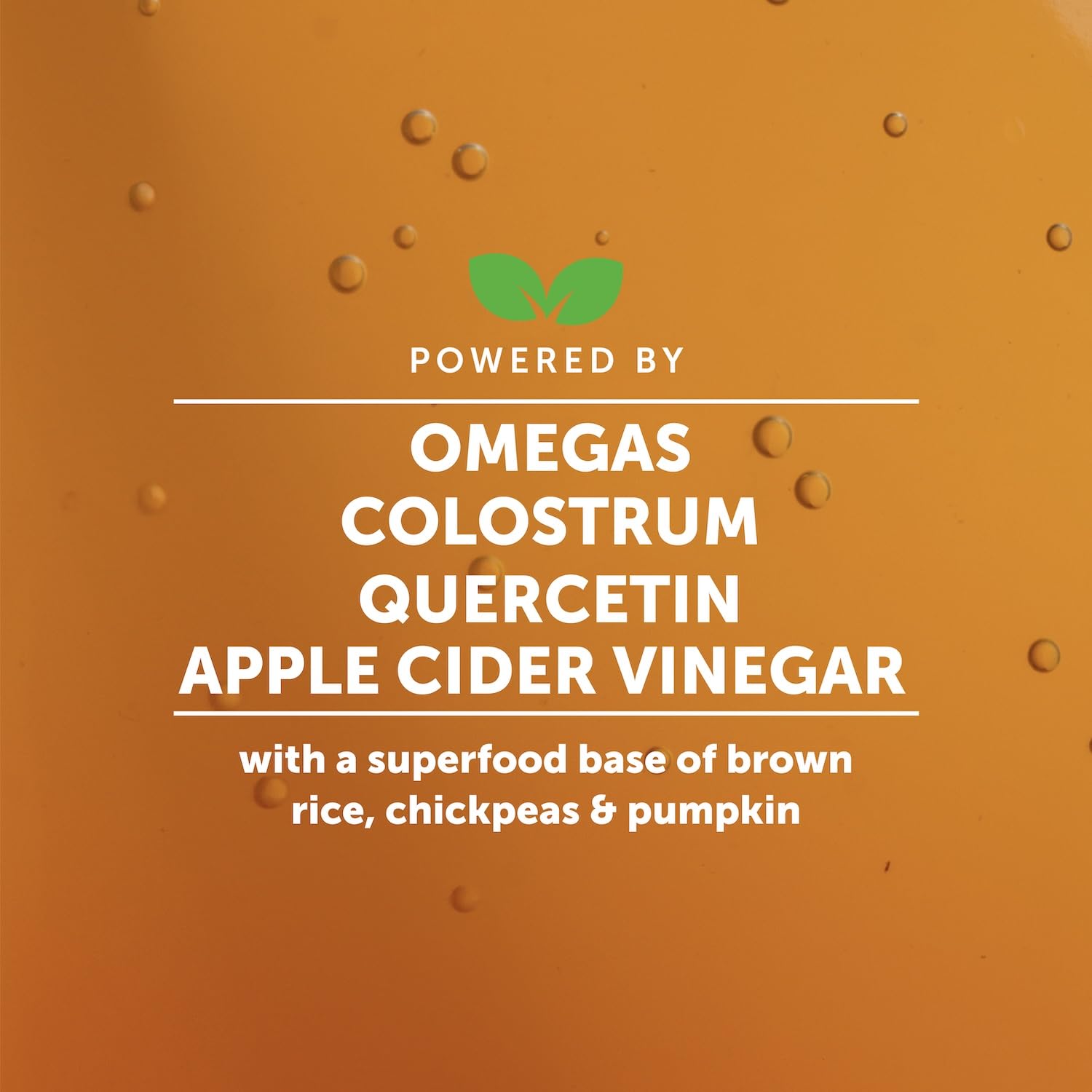 Close-up of ingredients in Pet Honesty Allergy Support Fresh Dental Sticks featuring colostrum and omegas.