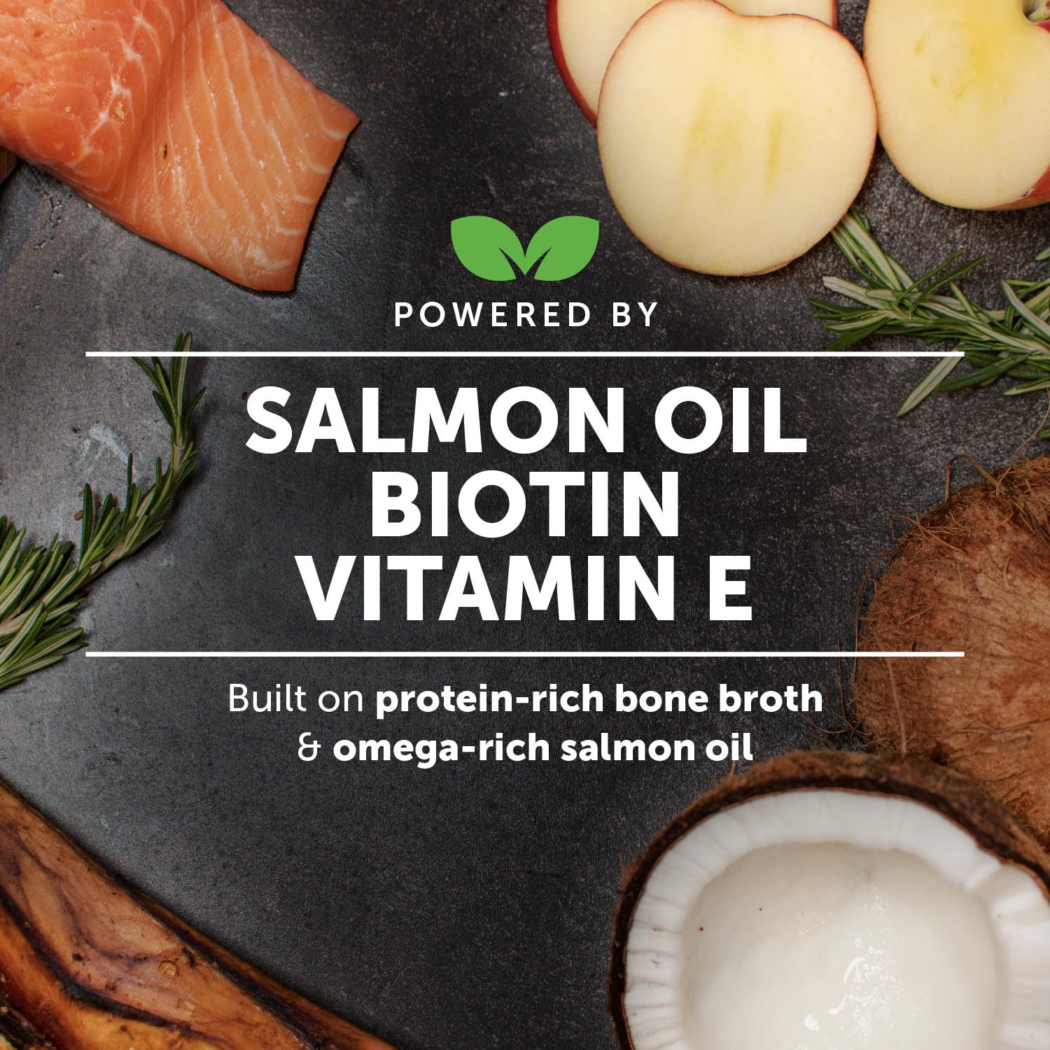 Pet Honesty bone broth with salmon oil dog bowl emphasizes protein boost for dogs