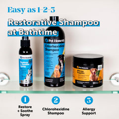 Pet Honesty chlorhexidine hot-spots support for healing-looking, irritation-free skin.