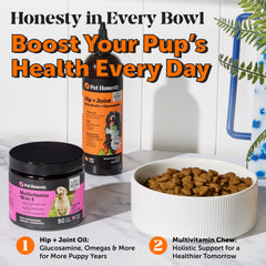 Pet Honesty collagen-rich broth close-up highlighting protein boost for vitality.
