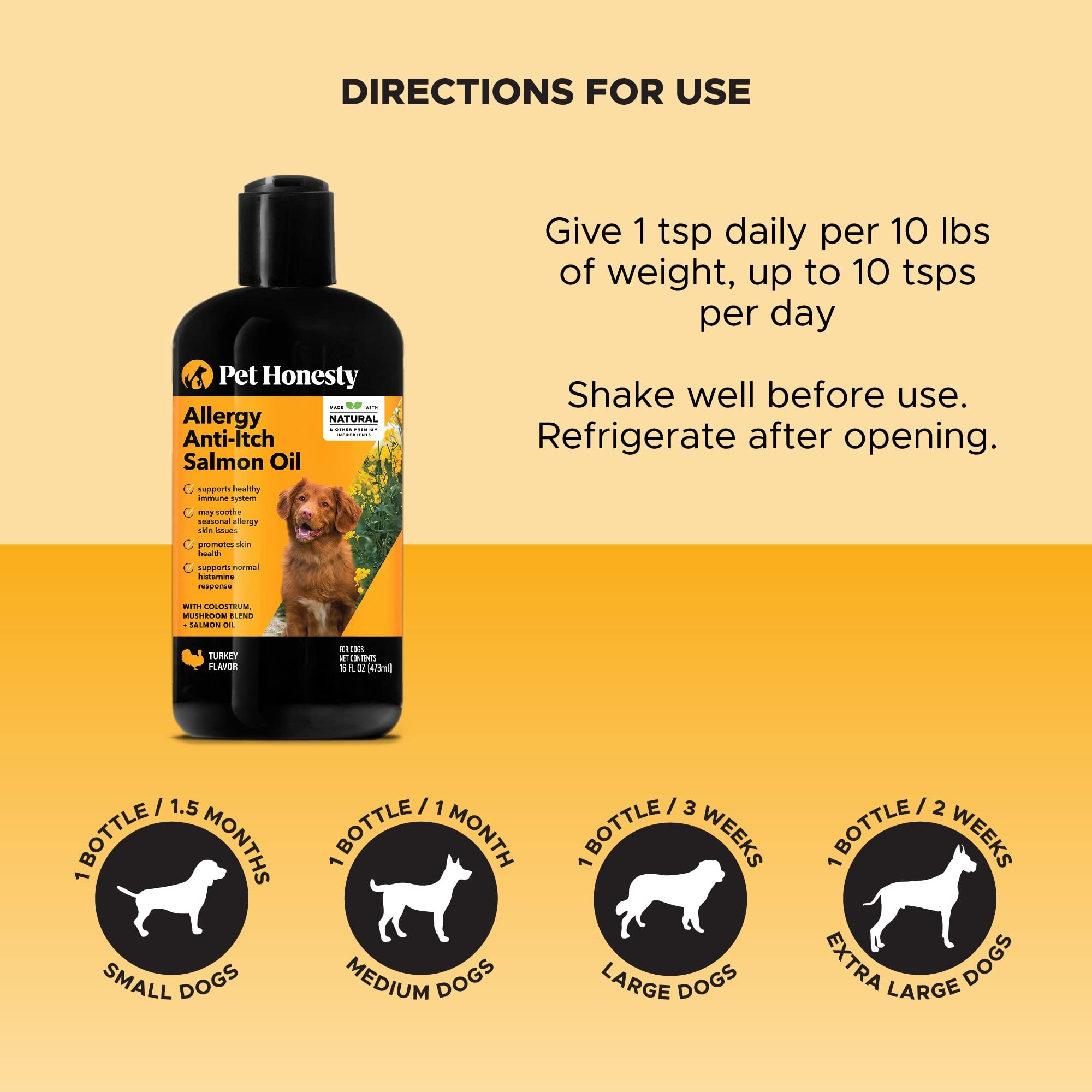 Pet Honesty dog supplement serving scoop image for convenient daily dosing.
