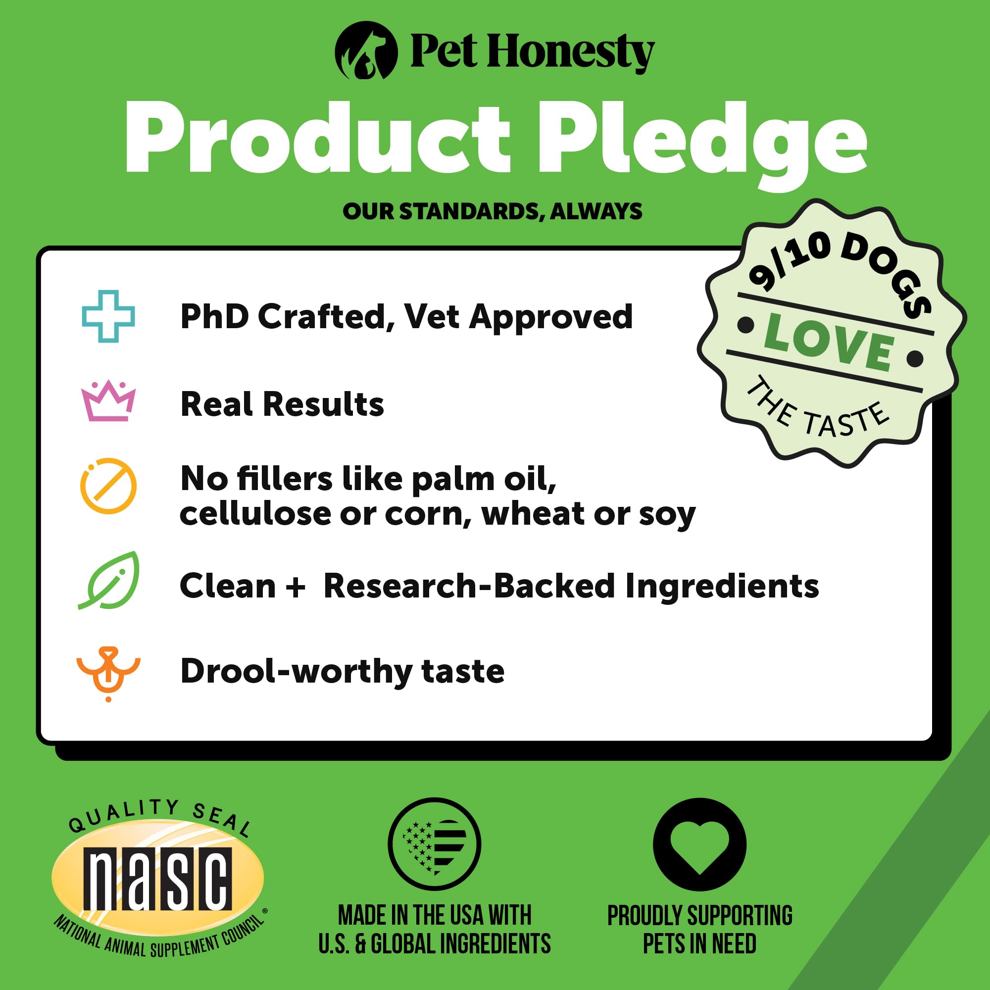 Pet Honesty dog-tasting supplement scene showing pet-friendly texture and palatability.