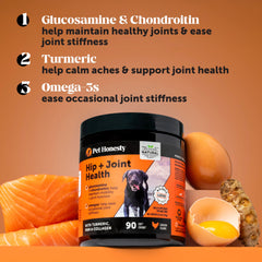 Pet Honesty glucosamine chondroitin dog supplement ingredients emphasize joint and bone support.
