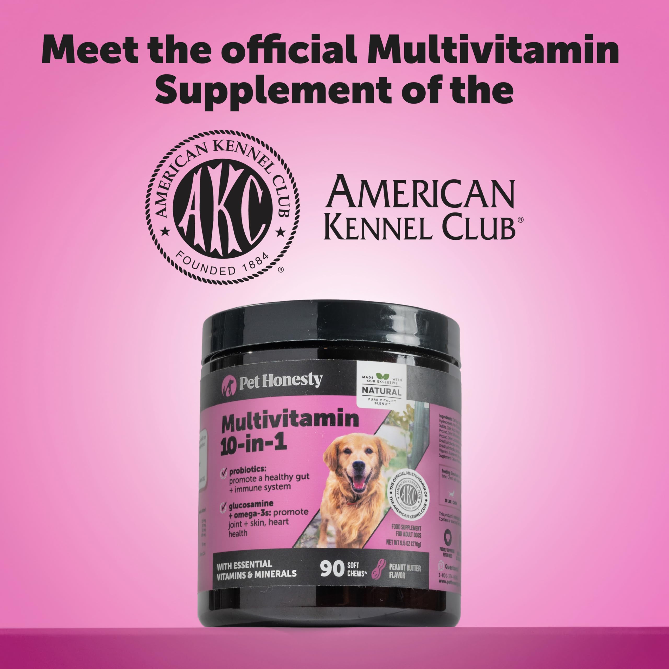 Pet Honesty glucosamine joint-support chews aid mobility in dogs.