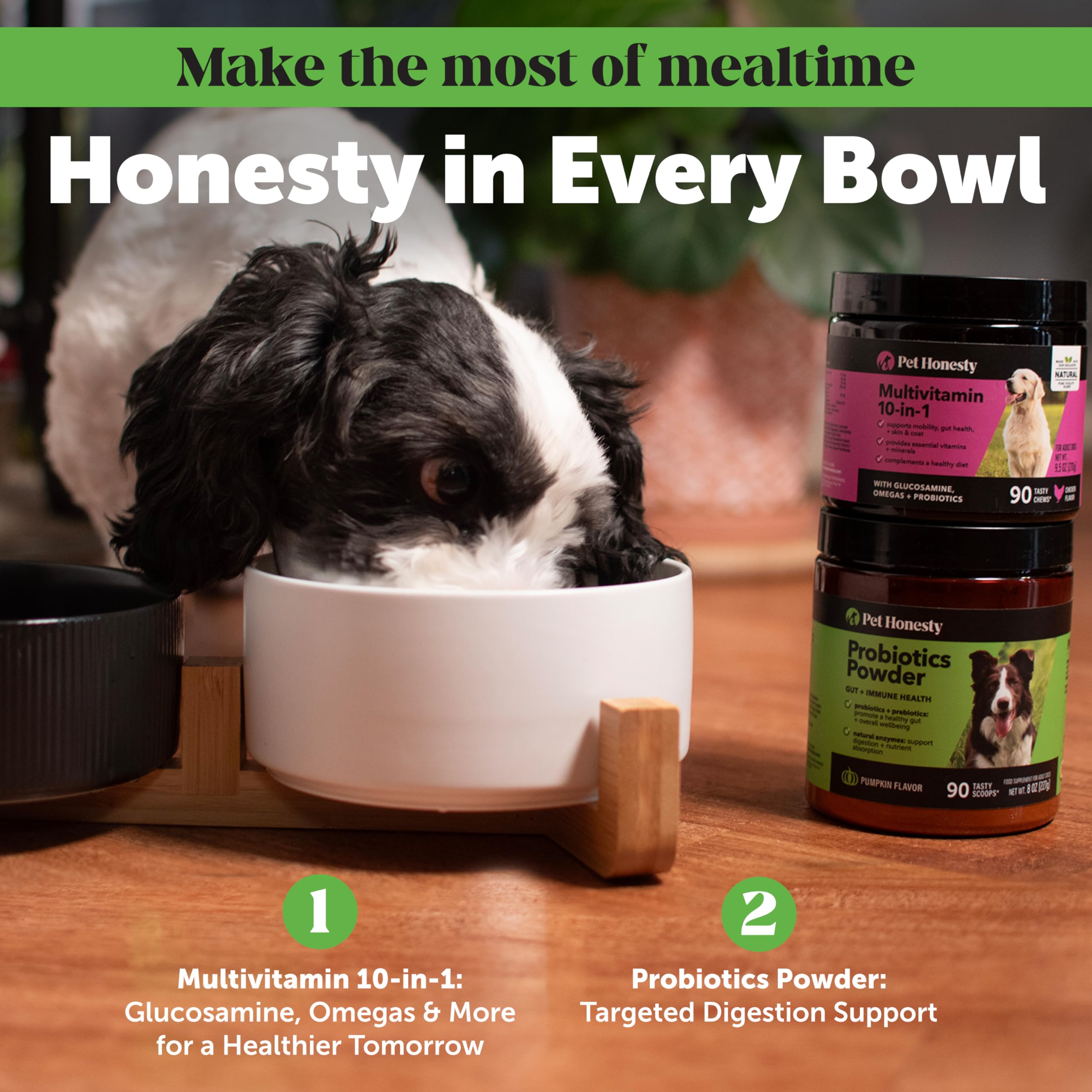 Pet Honesty made-in-usa badge on packaging emphasizing US-sourced ingredients.