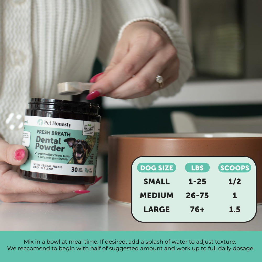 Pet Honesty mint and natural herbs for dogs support pleasant taste and routine use