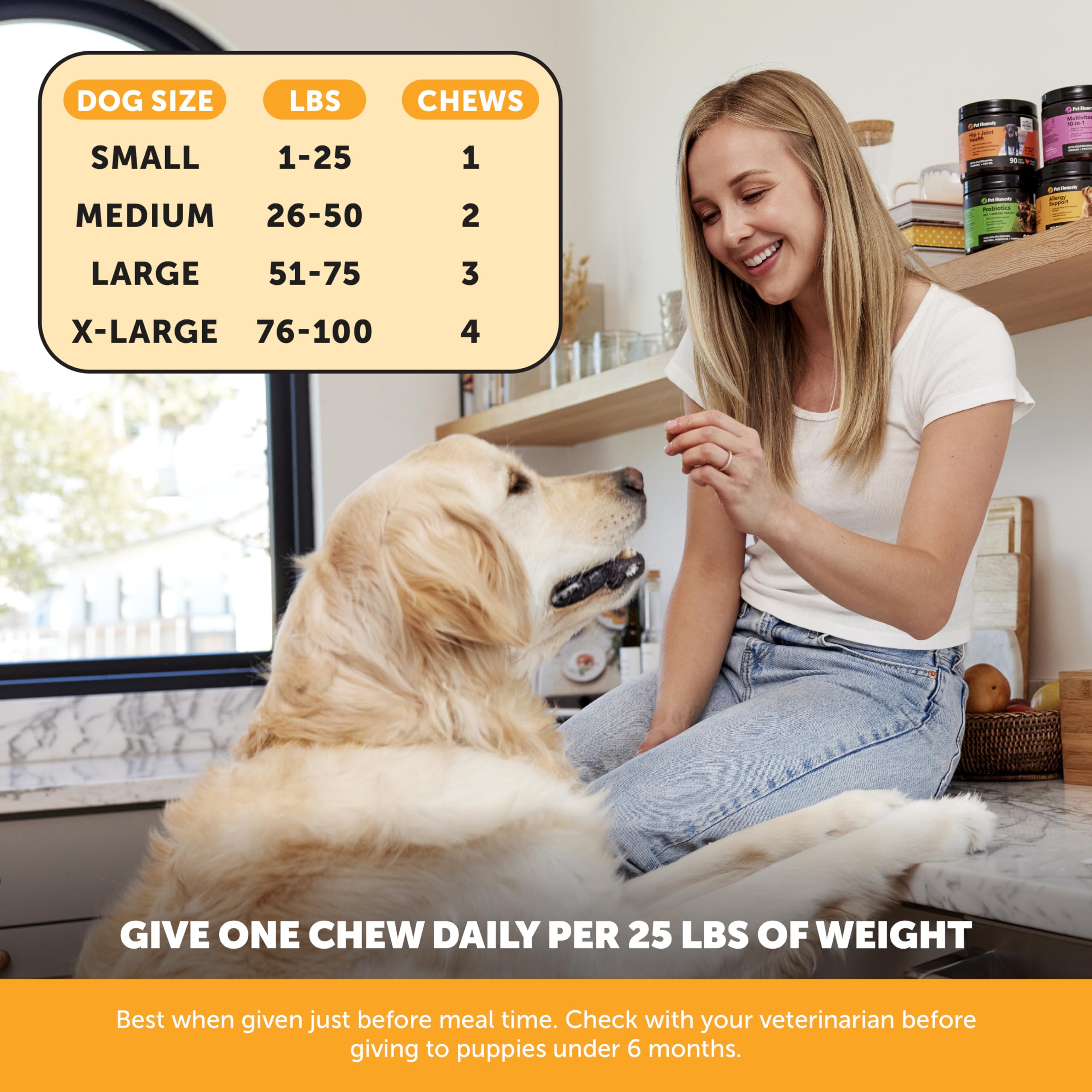 Pet Honesty omega-fatty-acids dog coat-shine image highlights healthy fur.