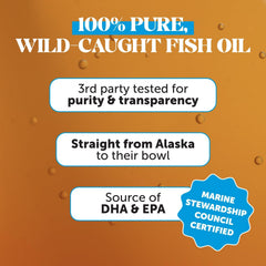 Pet Honesty Omega-3 dropper allows easy drops for joint and coat support.