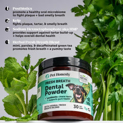 Pet Honesty postbiotics support and natural ingredients for oral wellness