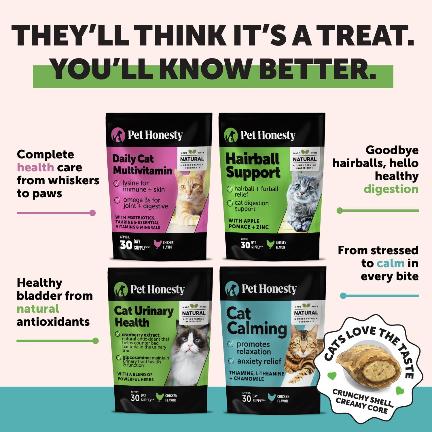 Pet Honesty probióticos y prebióticos: ayuda digestiva para gatos