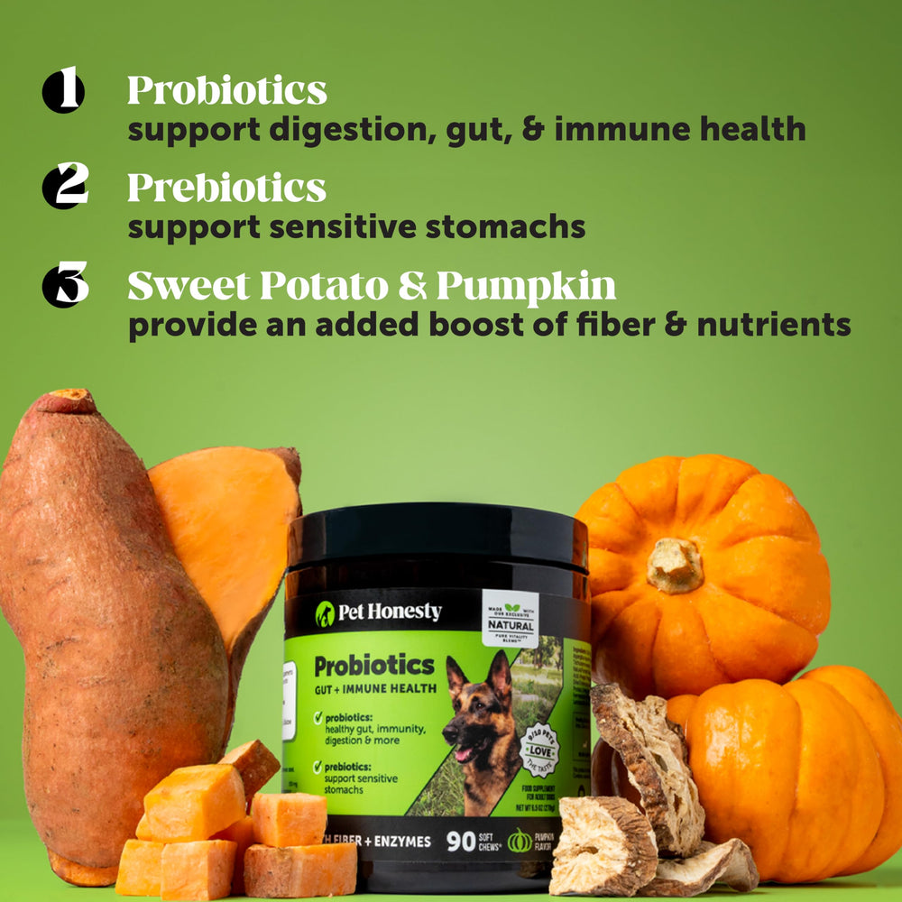 Pet Honesty probiotic formula supports dogs' itchy ears comfort