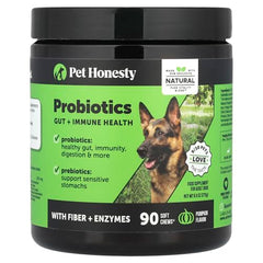 Pet Honesty probiotics for dogs soft chews close-up highlighting tasty flavor and gut support.