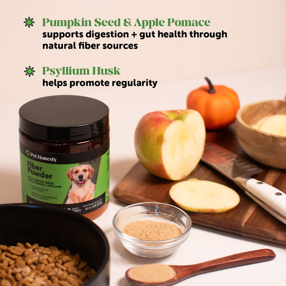 Pet Honesty pumpkin seeds visual highlighting natural fiber ingredients for digestion