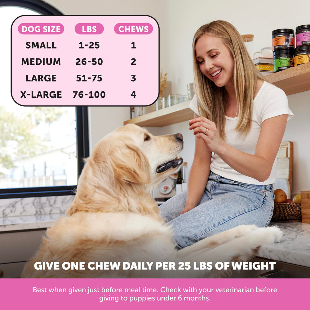 Pet Honesty skin and coat nourishment chews for a shiny, healthy coat.