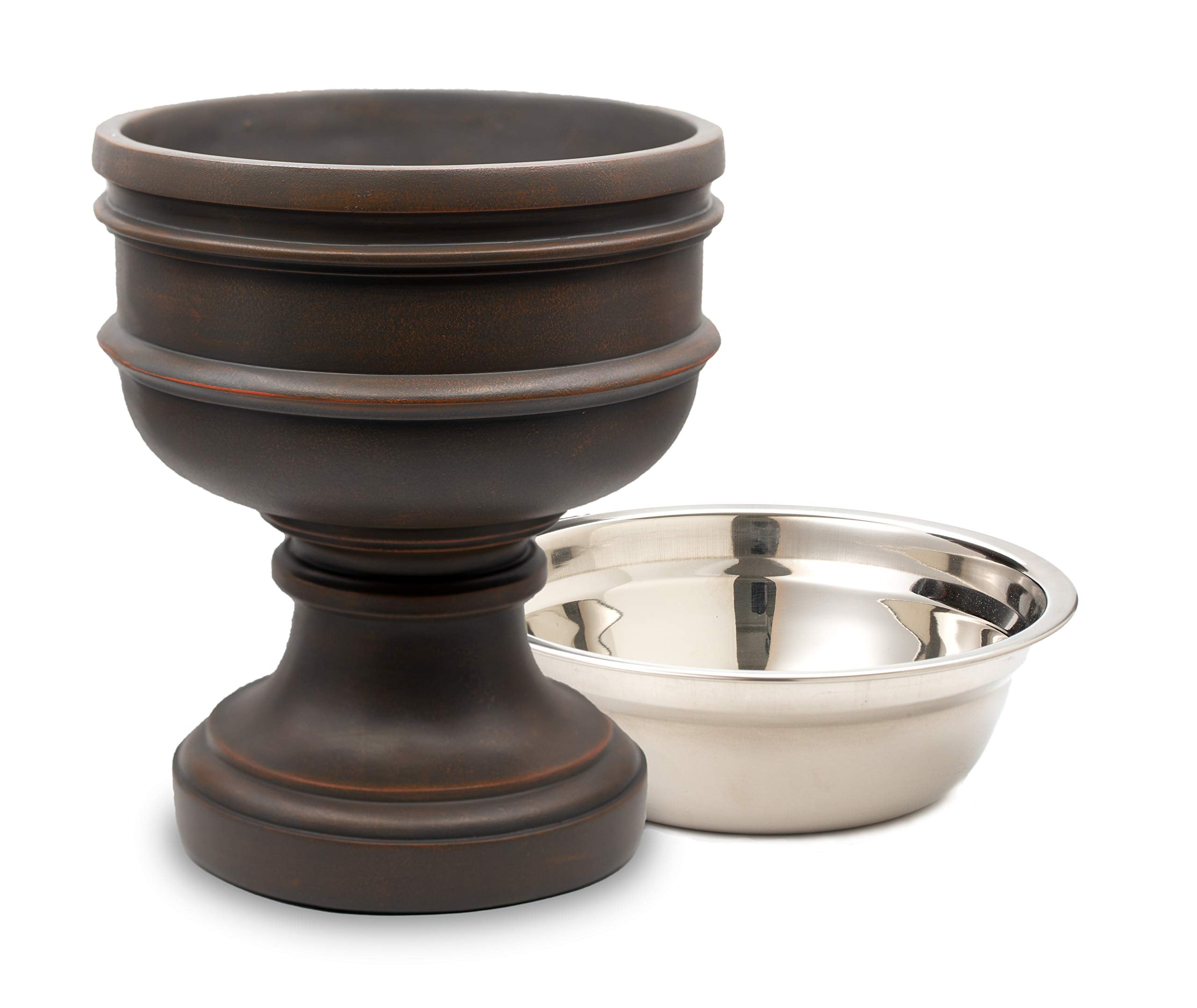 Pet Junkie Summit ten-inch tall stand shown with comfortable, appropriately elevated feeding height