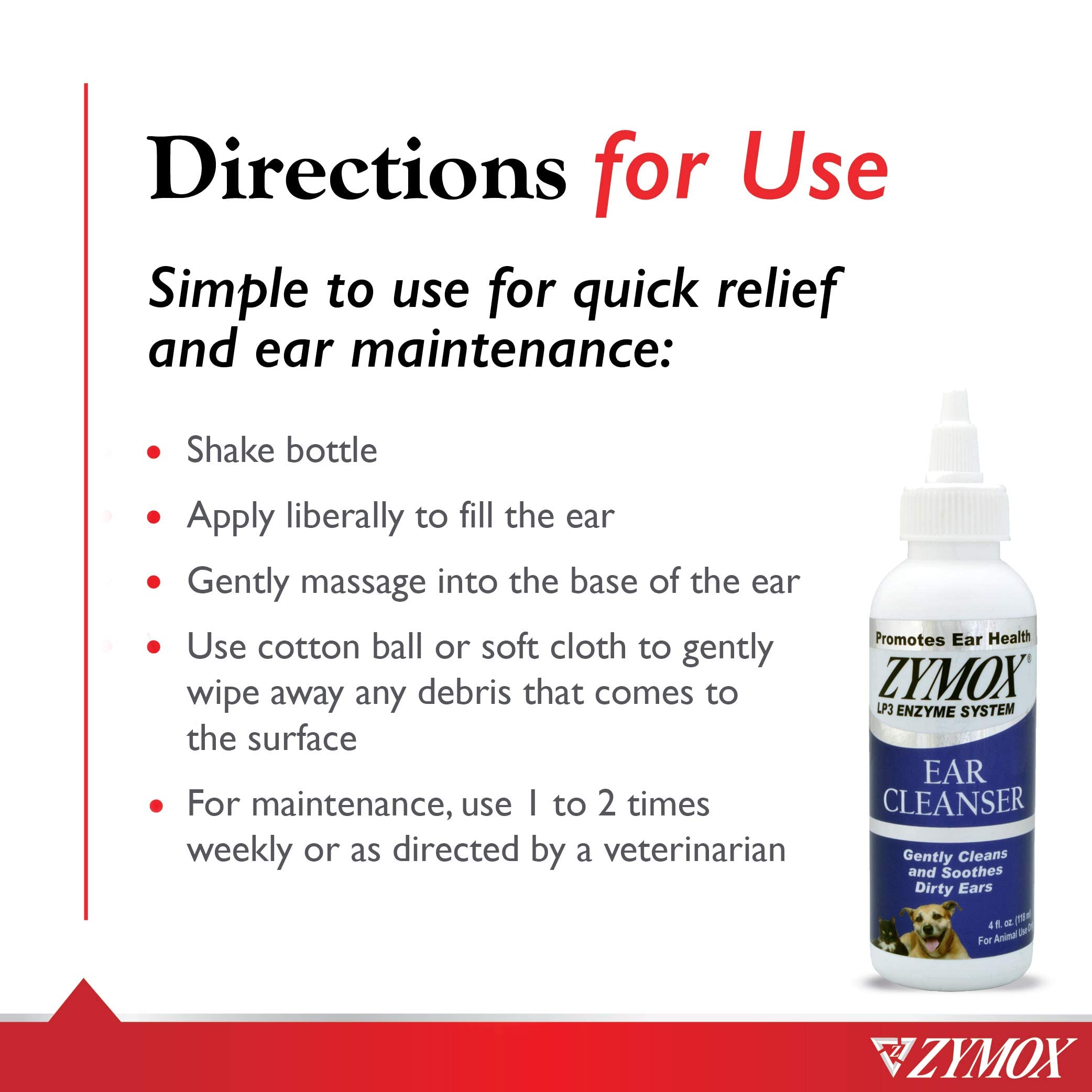 Pet King Brands Zymox ear cleanser packaging notes USA-made facility.