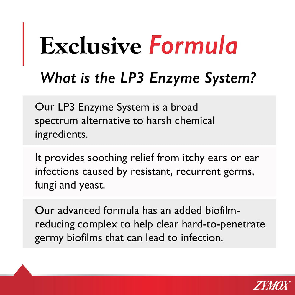 Pet King Brands Zymox ear cleanser applied to a cat's ear.