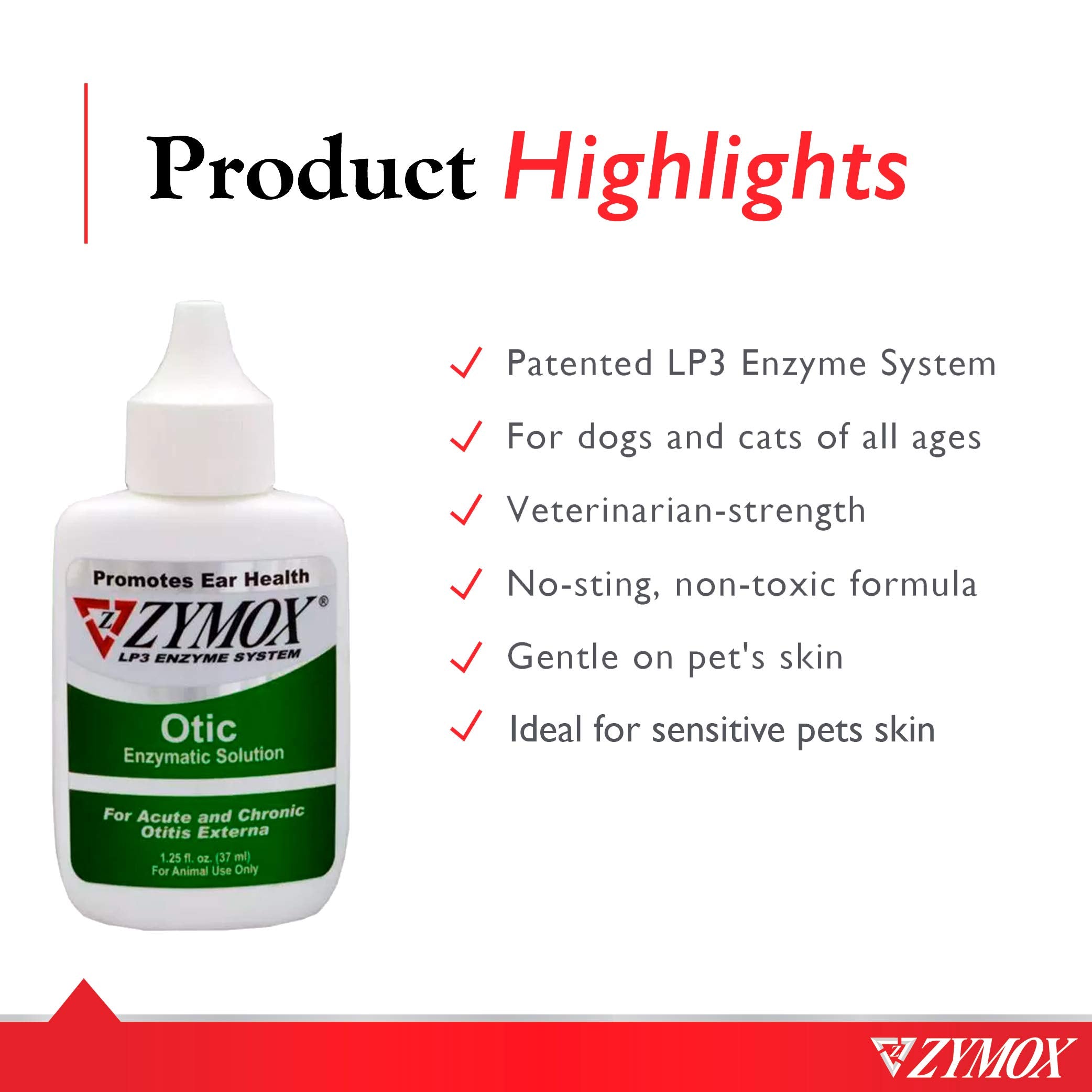 Pet King Brands Zymox Otic drop applied to a pet ear.