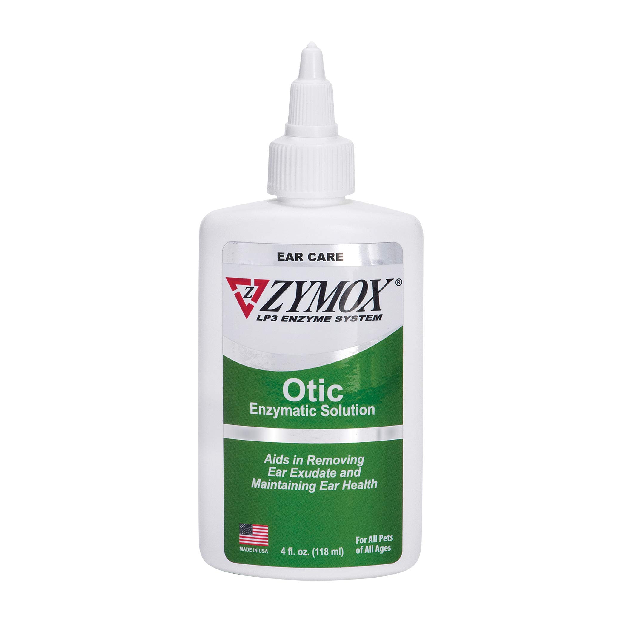 Pet King Brands Zymox Otic bottle pour for easy at-home ear treatment.
