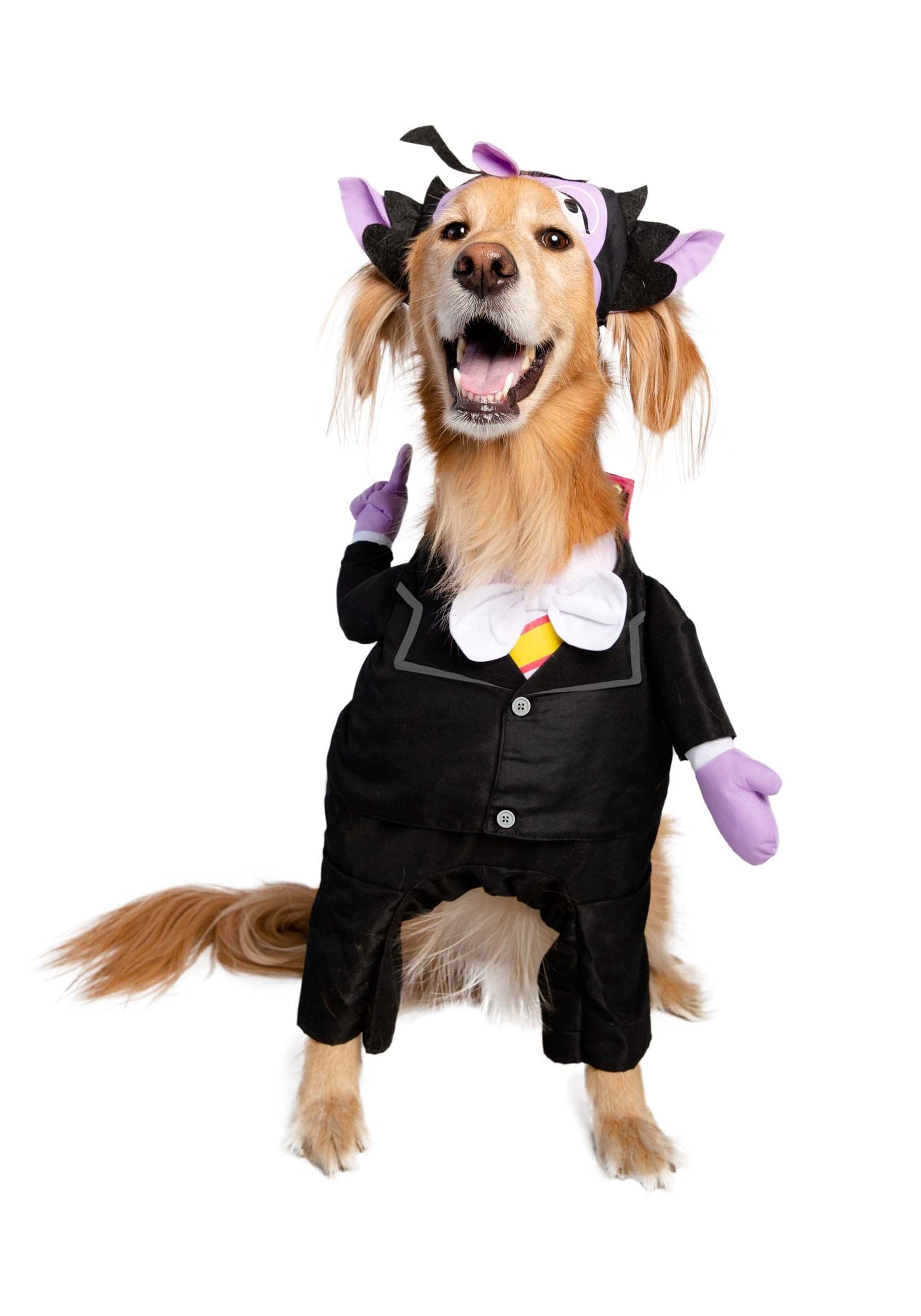 Pet Krewe The Count bodysuit back closure close-up for easy wear