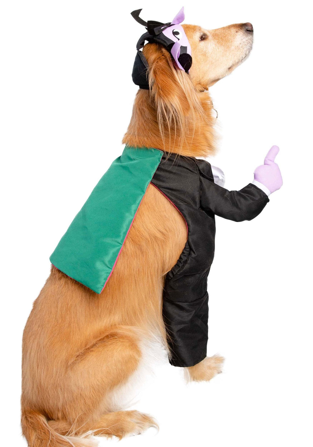 Pet Krewe The Count costume size chart shows S to XL options