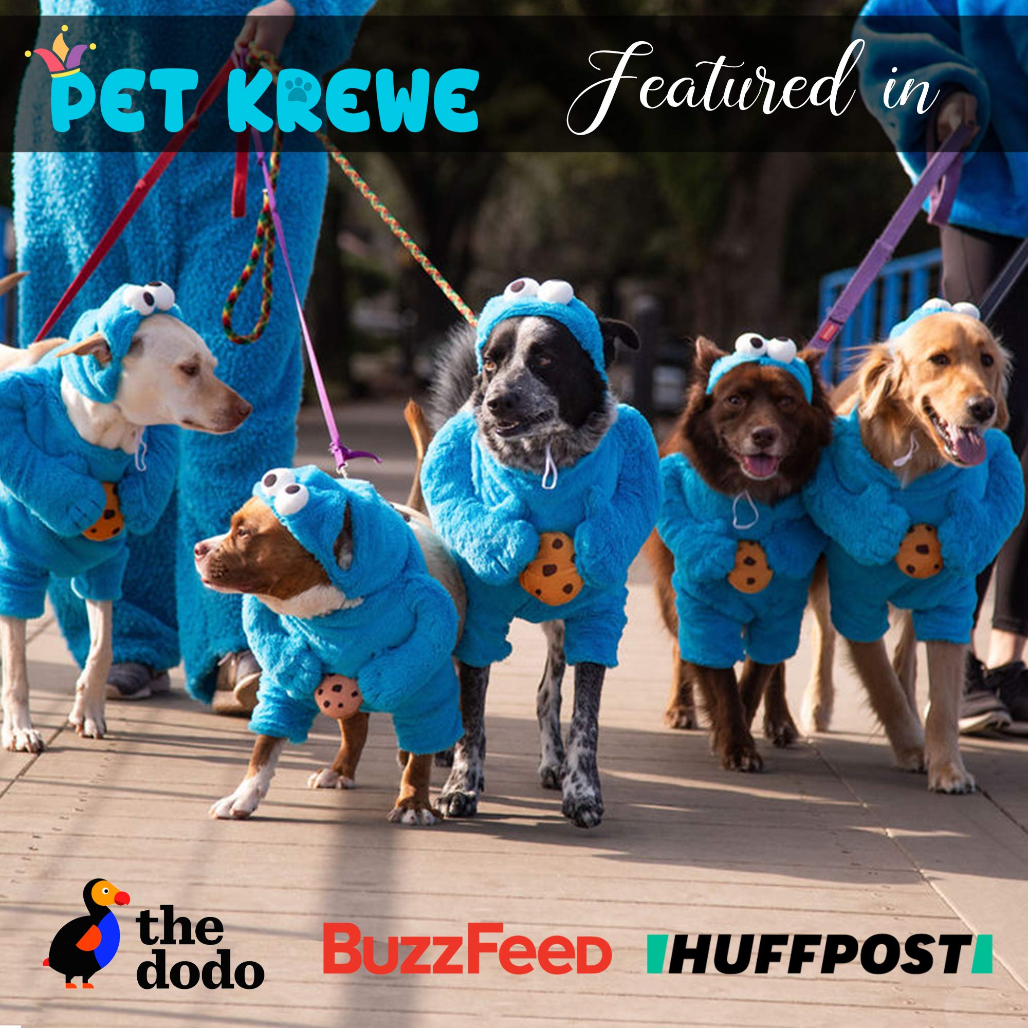 Pet Krewe Unleash The Parade Cookie Monster dog costume hat adjustable closure