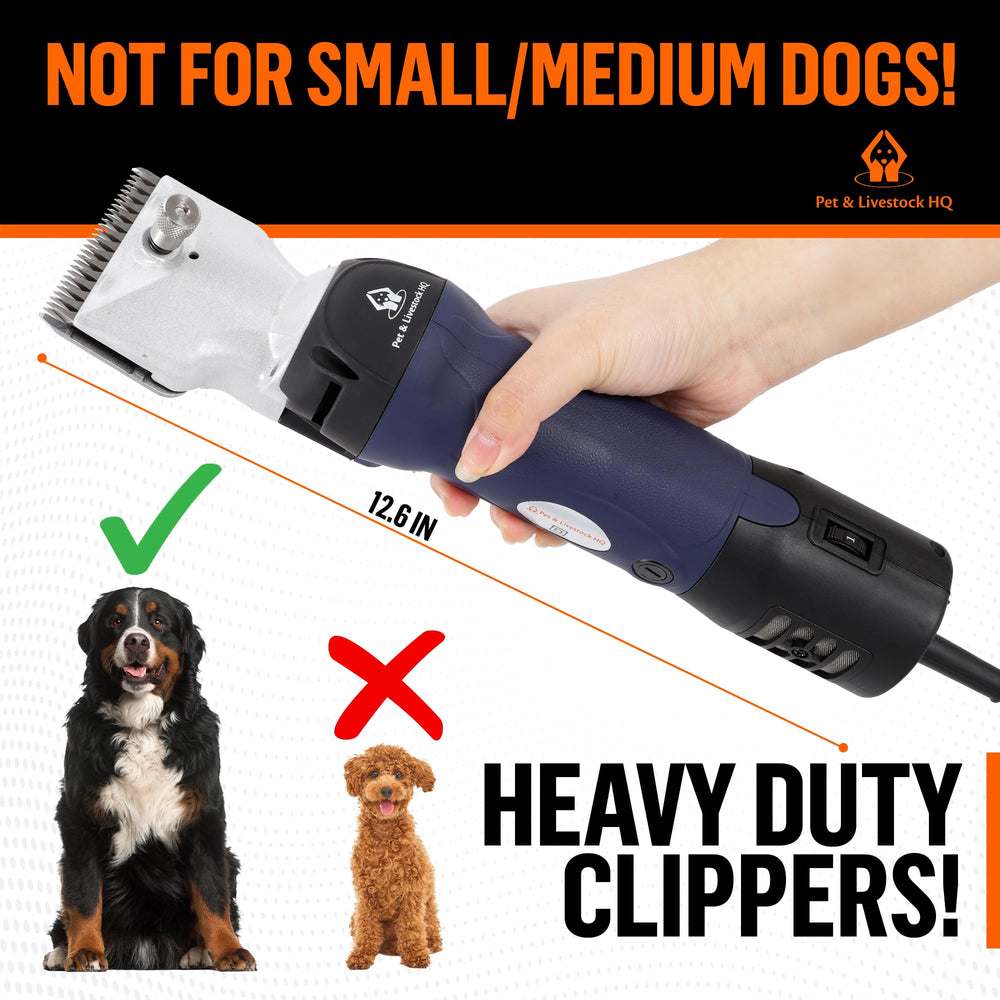 Pet & Livestock HQ heavy-duty clippers with 380W motor power through fur