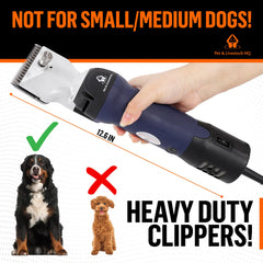 Pet & Livestock HQ heavy-duty clippers with 380W motor power through fur