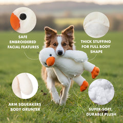 Pet Lou Colossal Durable Squeak Toy close-up shows extra-soft plush touch.