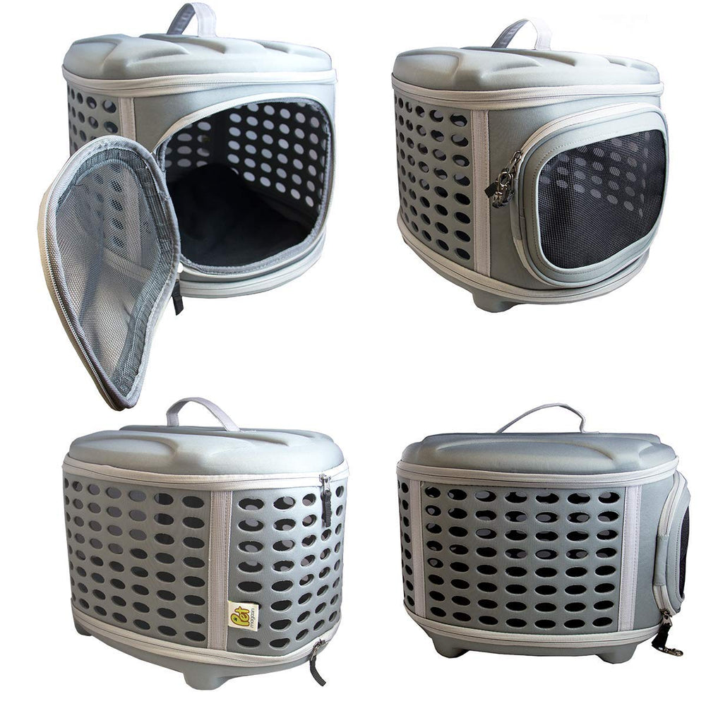Pet Magasin hard shell guards surfaces against bumps while keeping pets secure.