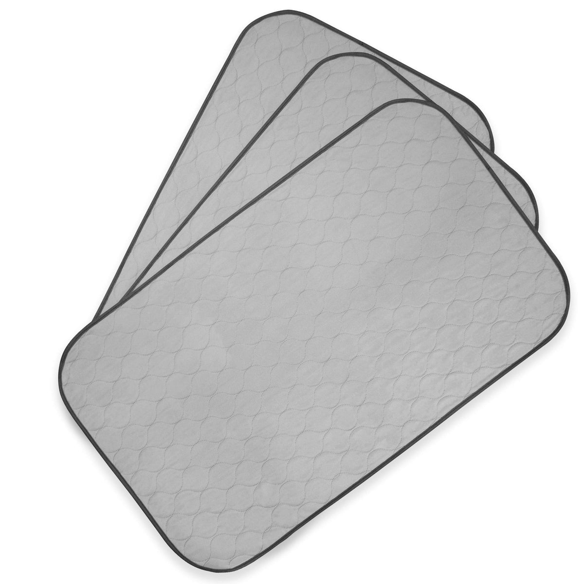 Pet Magasin reusable training pads 3-pack with grey tops for mess containment.