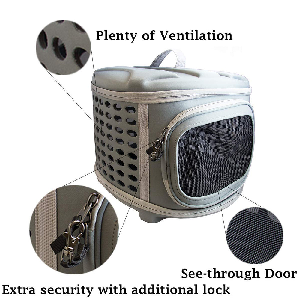 Pet Magasin see-through mesh door lets pets monitor surroundings during journeys.