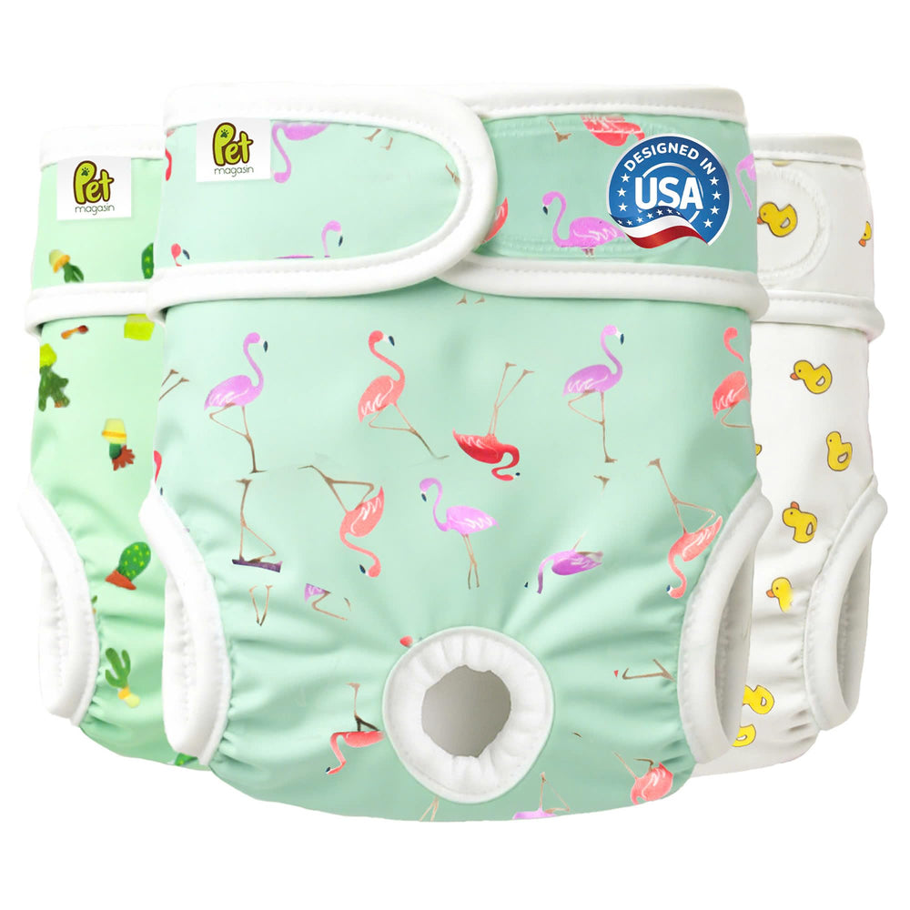Pet Magasin diapers close-up showing absorbent core for leak protection.