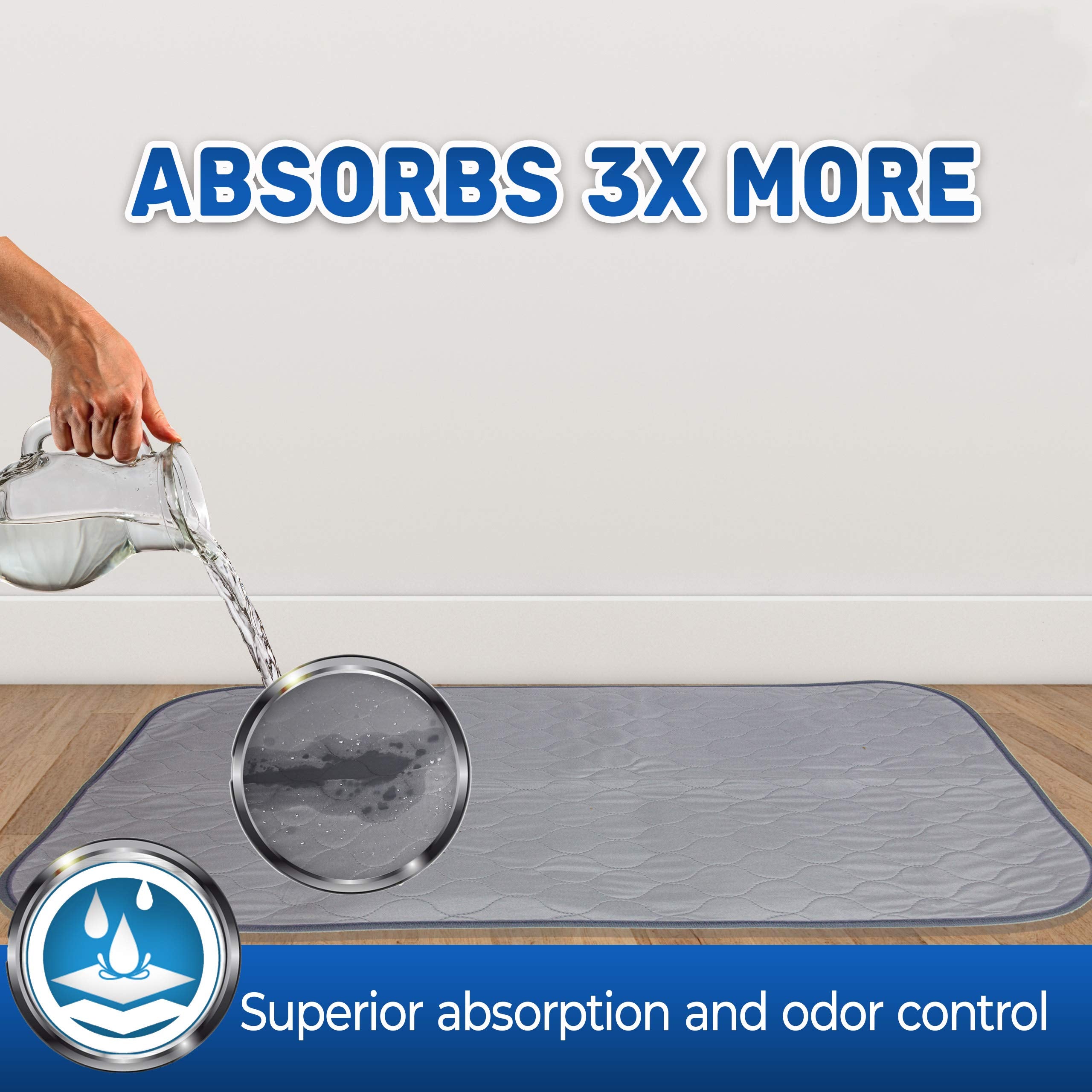 Pet Magasin training pads showing waterproof bottom to prevent leaks