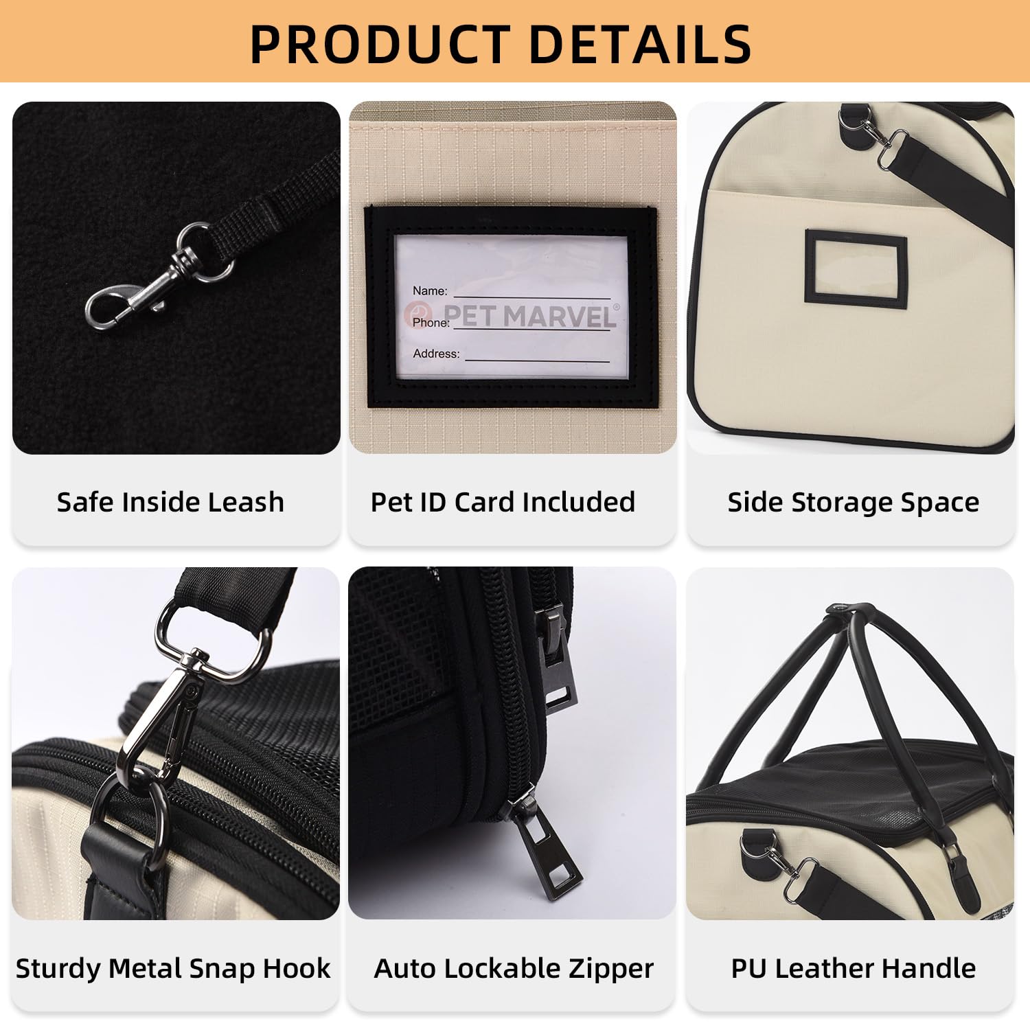 PET MARVEL Cat Carrier interior shows breathable mesh and plush mat