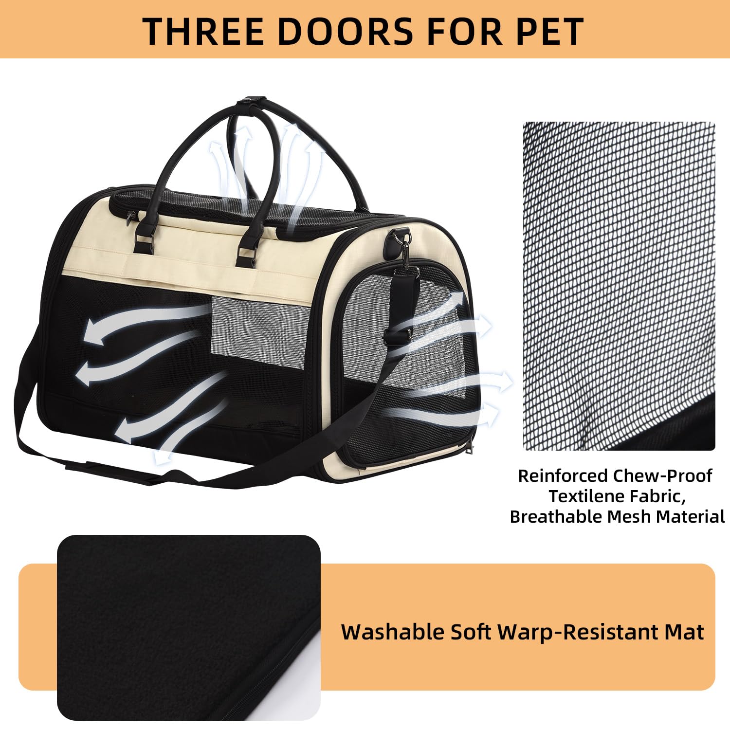 PET MARVEL Carrier features four ventilation windows for airflow