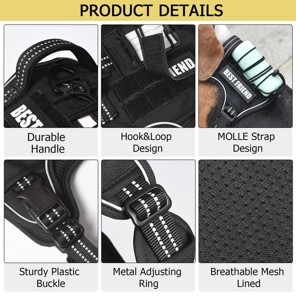 PET MARVEL Tactical harness chest adjustment ensures proper tension and control.