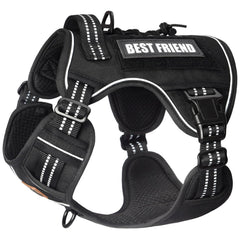 PET MARVEL Tactical dog harness shoulder adjustment for secure, comfortable fit during walks.