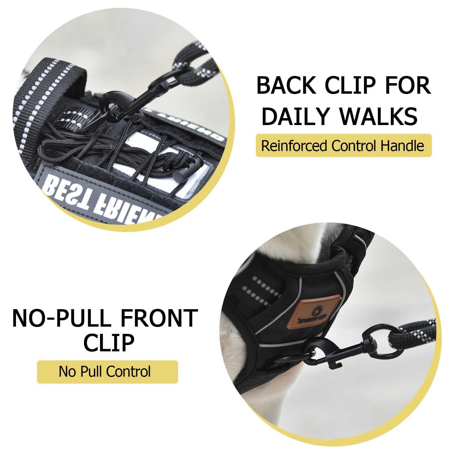 PET MARVEL Tactical harness with metal leash attachments for reliable training.