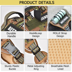 PET MARVEL Tactical Harness MOLLE system ready for pouches and gear