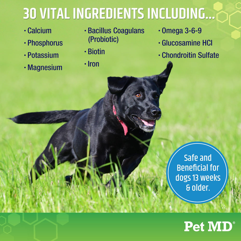 Pet MD 5in1 digestive-enzyme image promotes digestive comfort and resilient gut health.