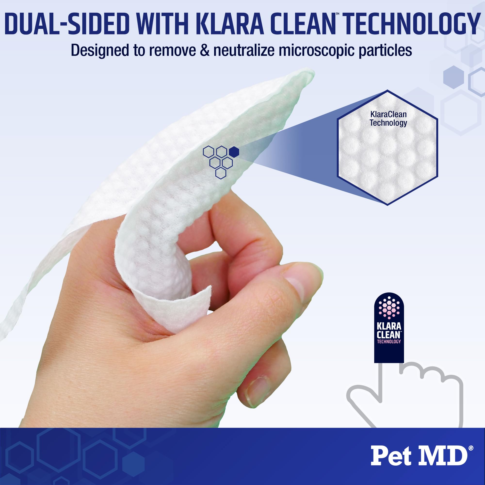 Pet MD Aloe and Hyaluronic Acid formula showcased for hydrating cleaning.