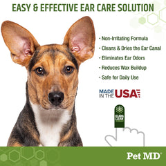 Pet MD aloe vera dog ear wipes for gentle daily care