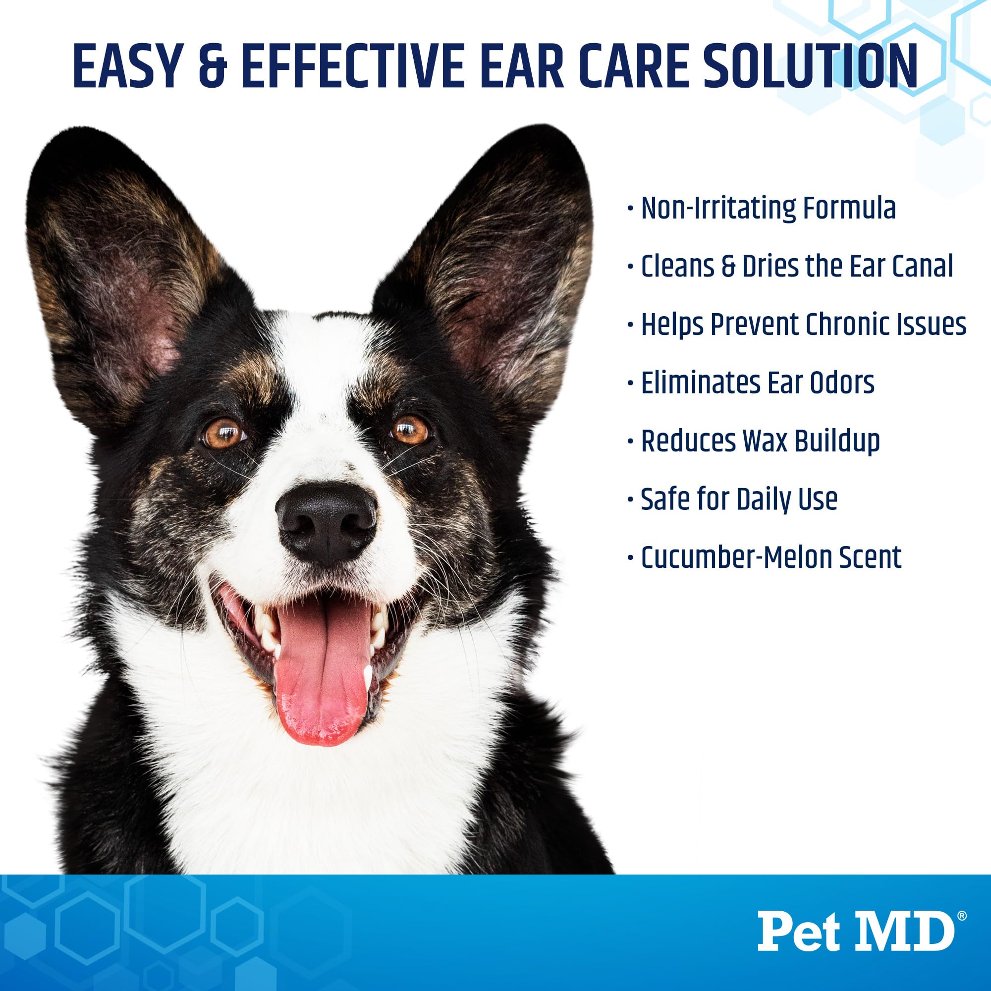 Pet MD Cat and Dog Ear Cleaner Wipes in hand for clean, quick ear care