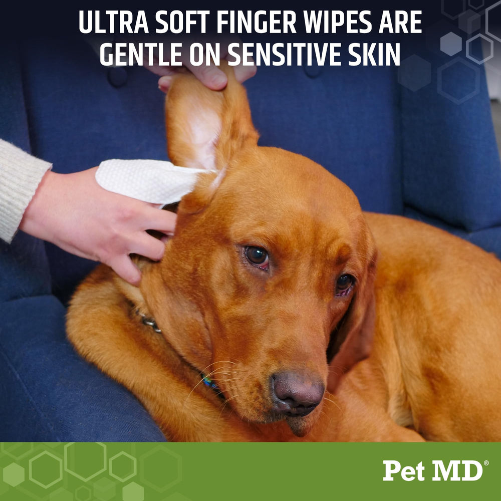 Pet MD eucalyptus oil dog ear wipe for odor and dirt removal