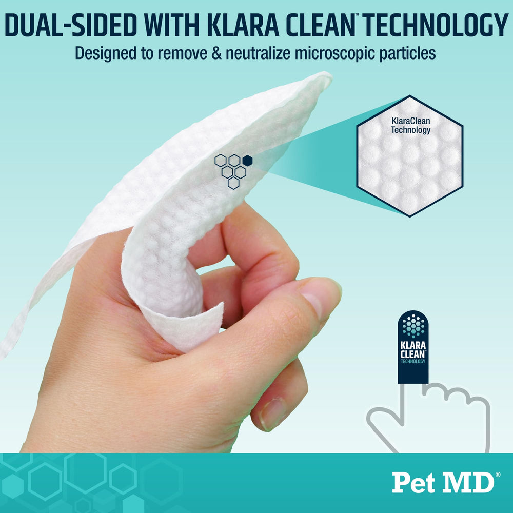 Pet MD dental wipes promote fresher breath and healthier gums