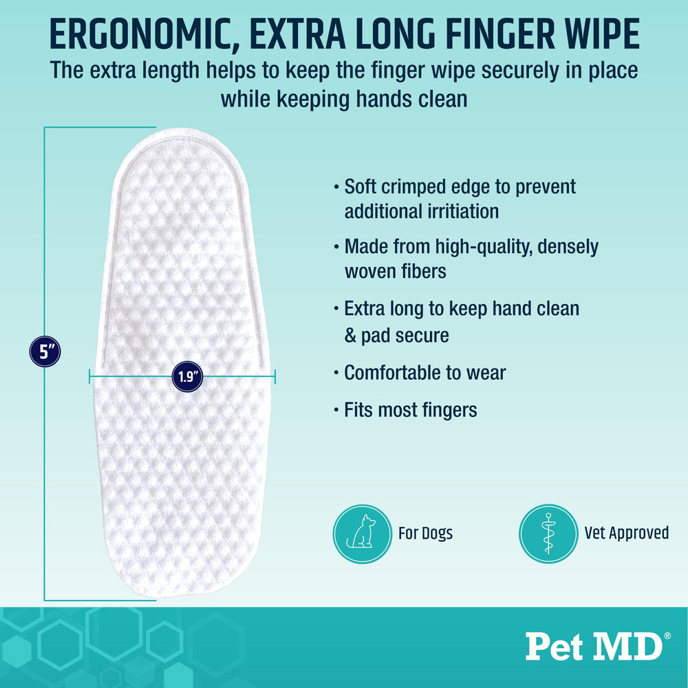 Pet MD made-in-USA label on dog dental wipes packaging
