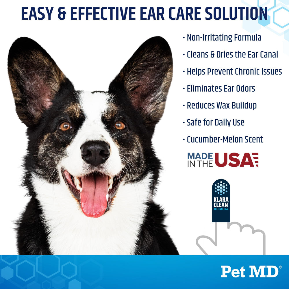 Pet MD non-irritating formulation provides gentle cleaning.