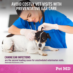 Pet MD Otic-Clean used in grooming shelters—bulk gallon supports regular otic care.