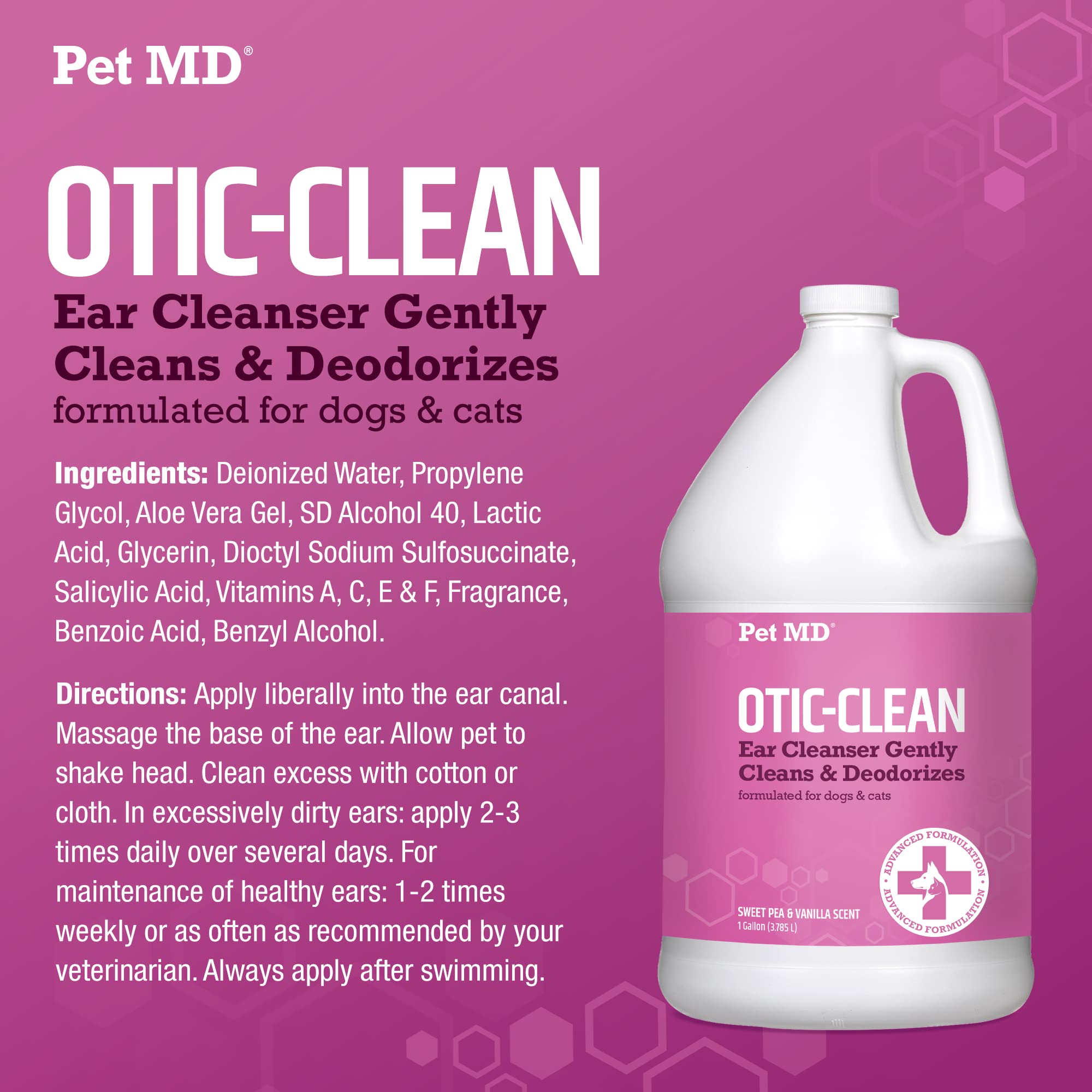Pet MD Otic-Clean deodorizing ear cleaner—helps reduce odor and refresh ears.